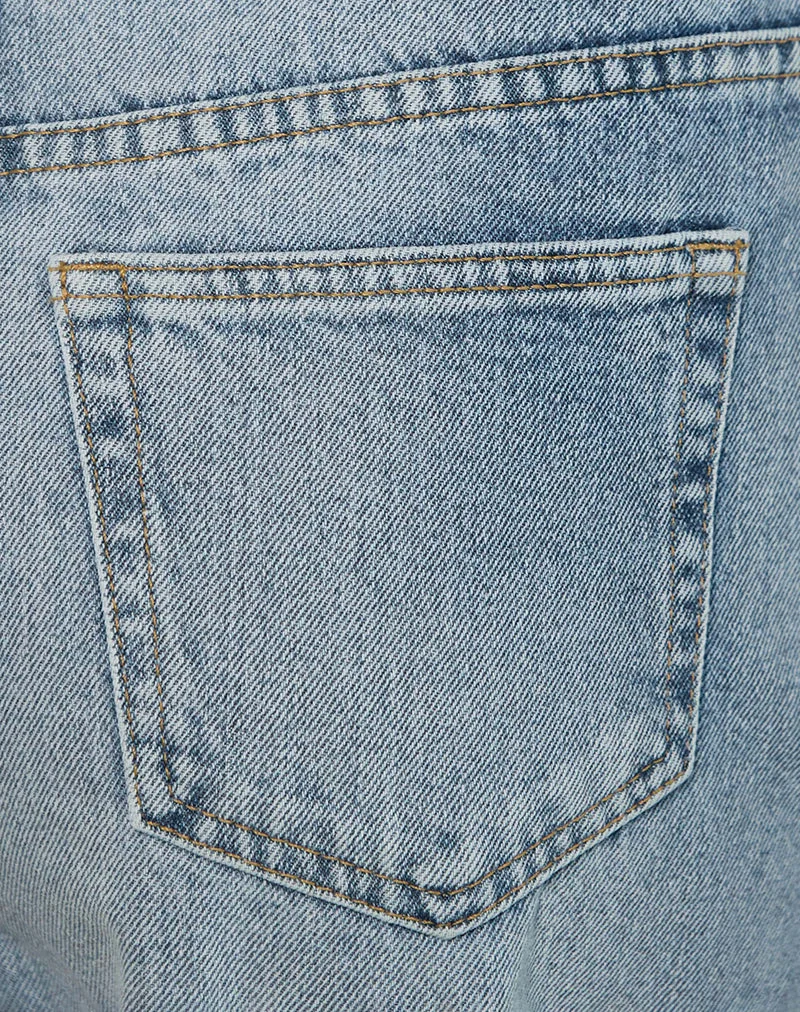 High-Rise-Jeans im Barrel-Schnitt in Blau