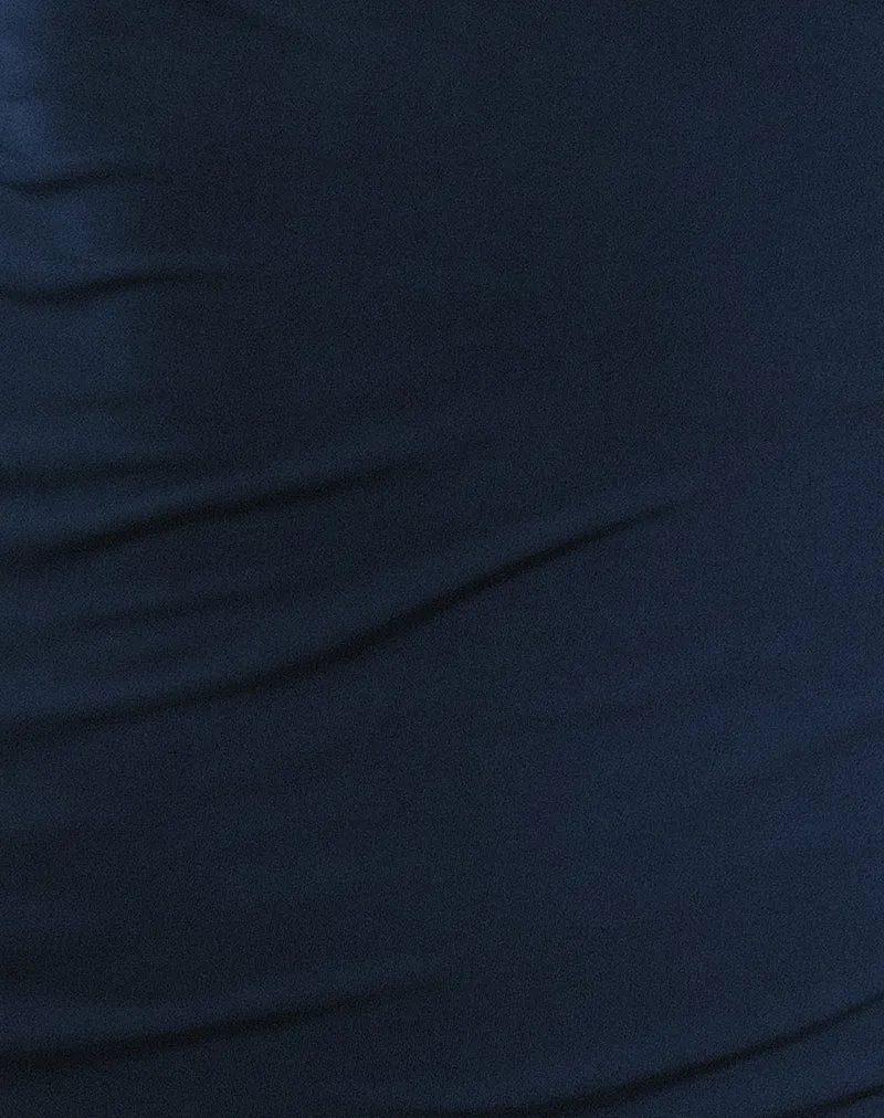 Leona Minikleid mit verdrehten Ärmeln in Navy