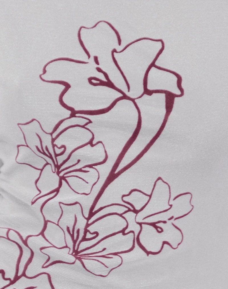 Satoli Minikleid in Mono Flower Flock Blassgrau