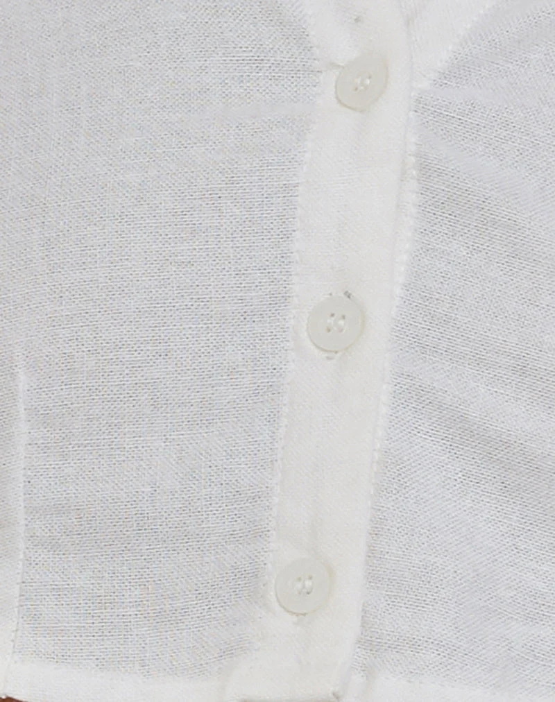 Elyse Cropped Hemd in Off White