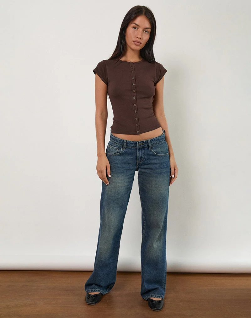 Elmira Top in Bitter Chocolate gestrickt