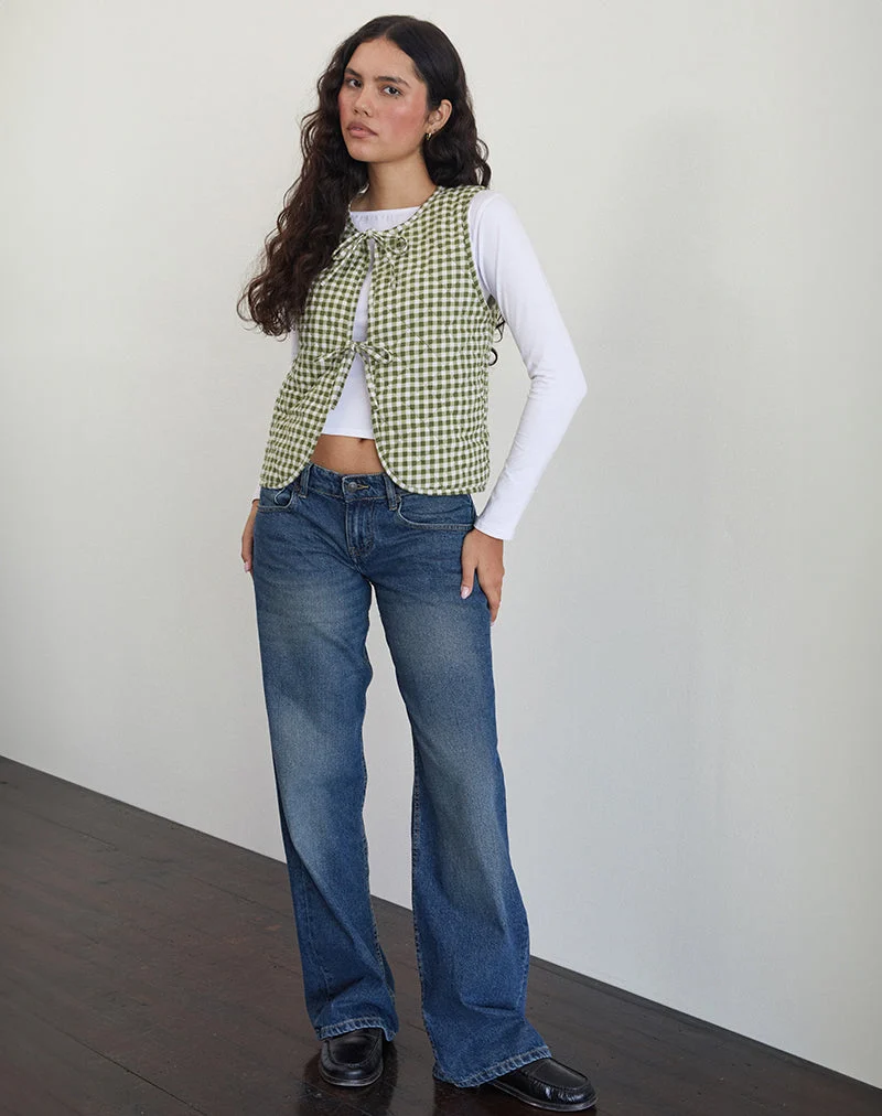 Kitza Weste in Olive Gingham
