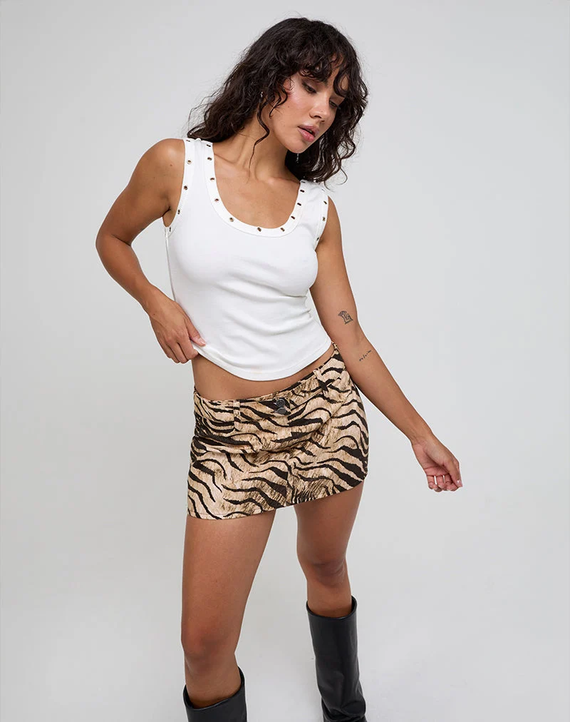 Oiwa A Line Minirock in Wild Animal Print