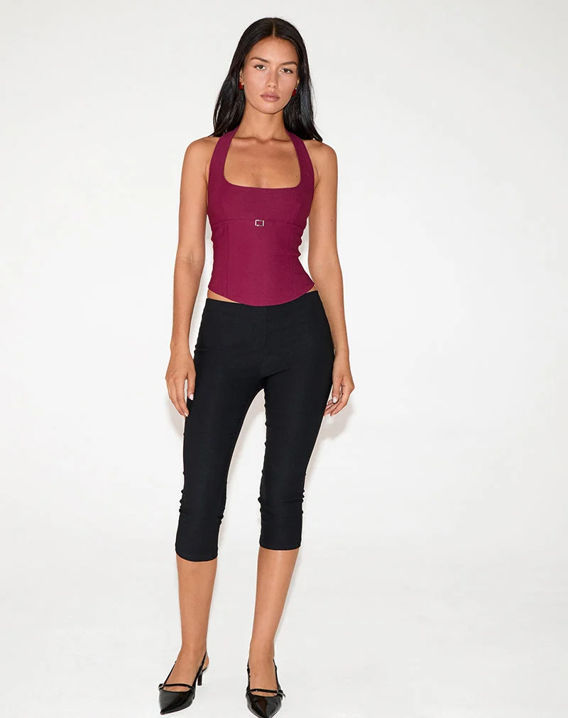 Nasya Neckholder-Top in Tailoring Burgundy