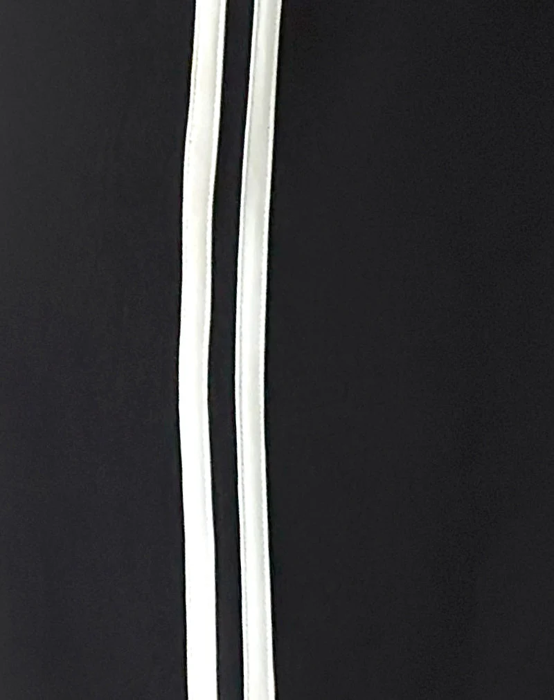 Benno Shorts in Schwarz mit weißen Seitenstreifen