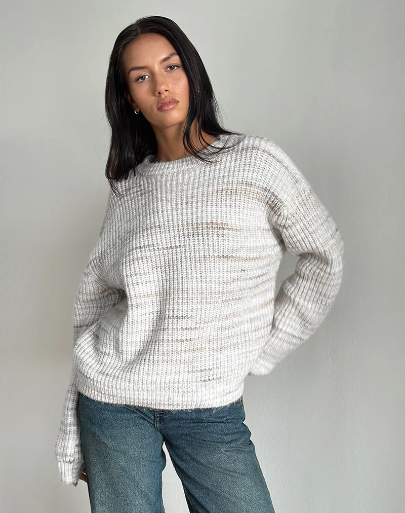 Karu Pullover aus neutralem gebürstetem Strick