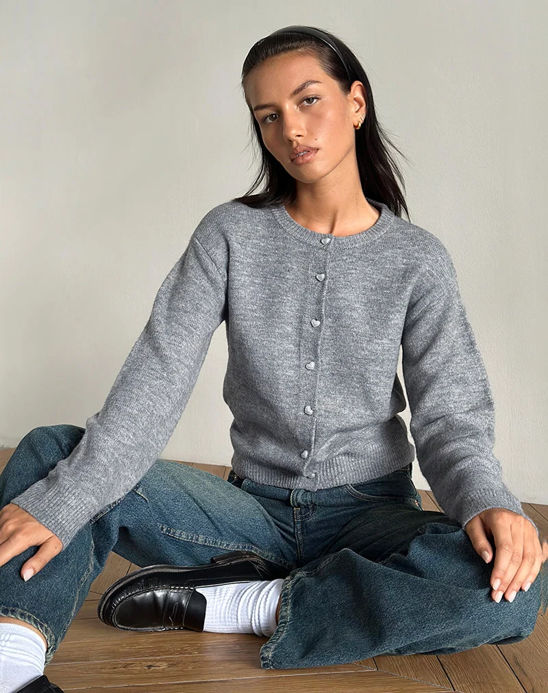 Aura Strickjacke in staubigem Grau