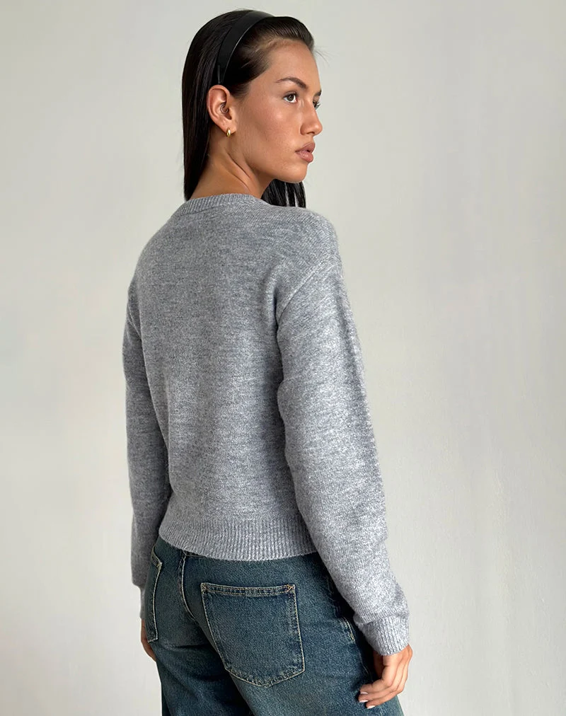 Aura Strickjacke in staubigem Grau
