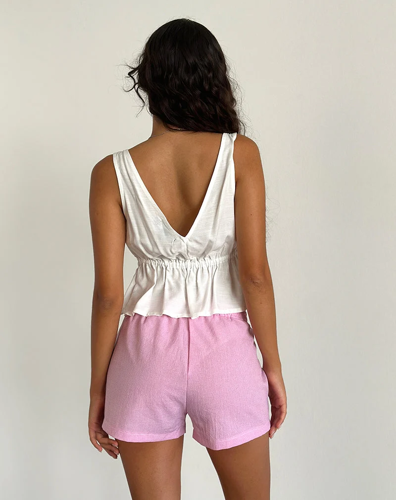 Voir Short aus Popeline Gingham Rosa