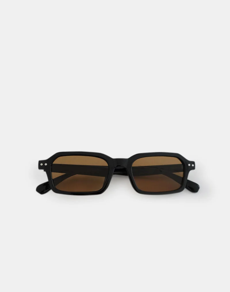 Sorello Sonnenbrille in Schwarz mit Orange Gläsern