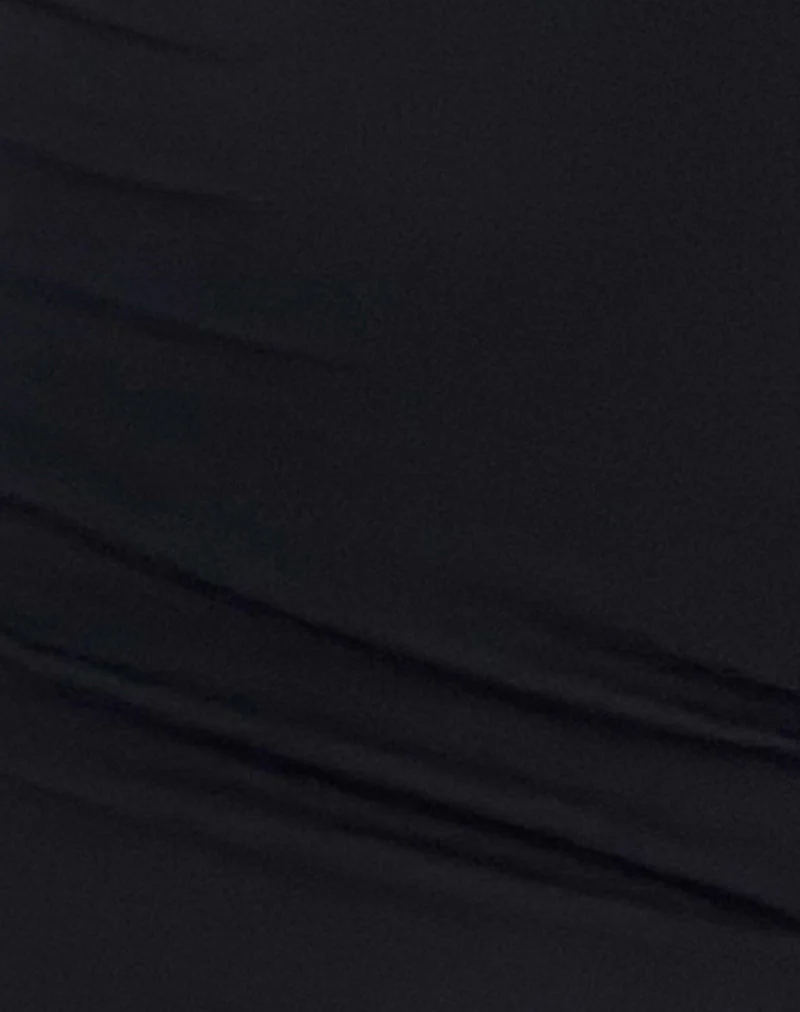 Sachiko Bandeau Midikleid aus Chiffon Jersey Schwarz