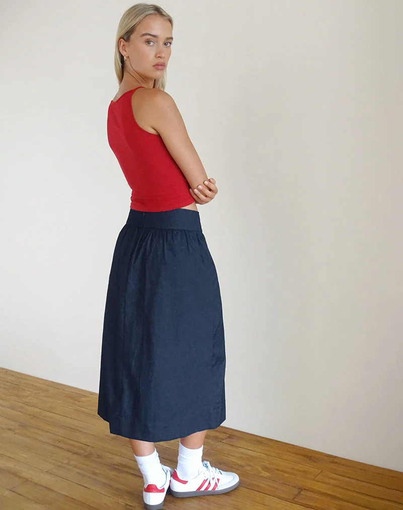 Seraya Midirock aus Denim Chambray Indigo