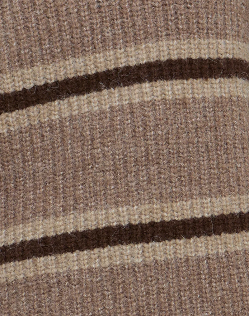 Lunet Strickpullover aus Streifen in Tonal Brown