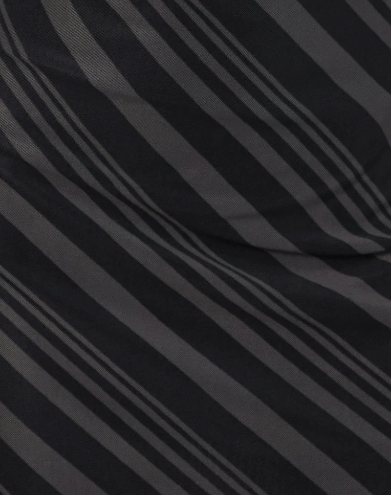 Hari Minikleid aus unregelmäßigen Streifen Grau Schwarz