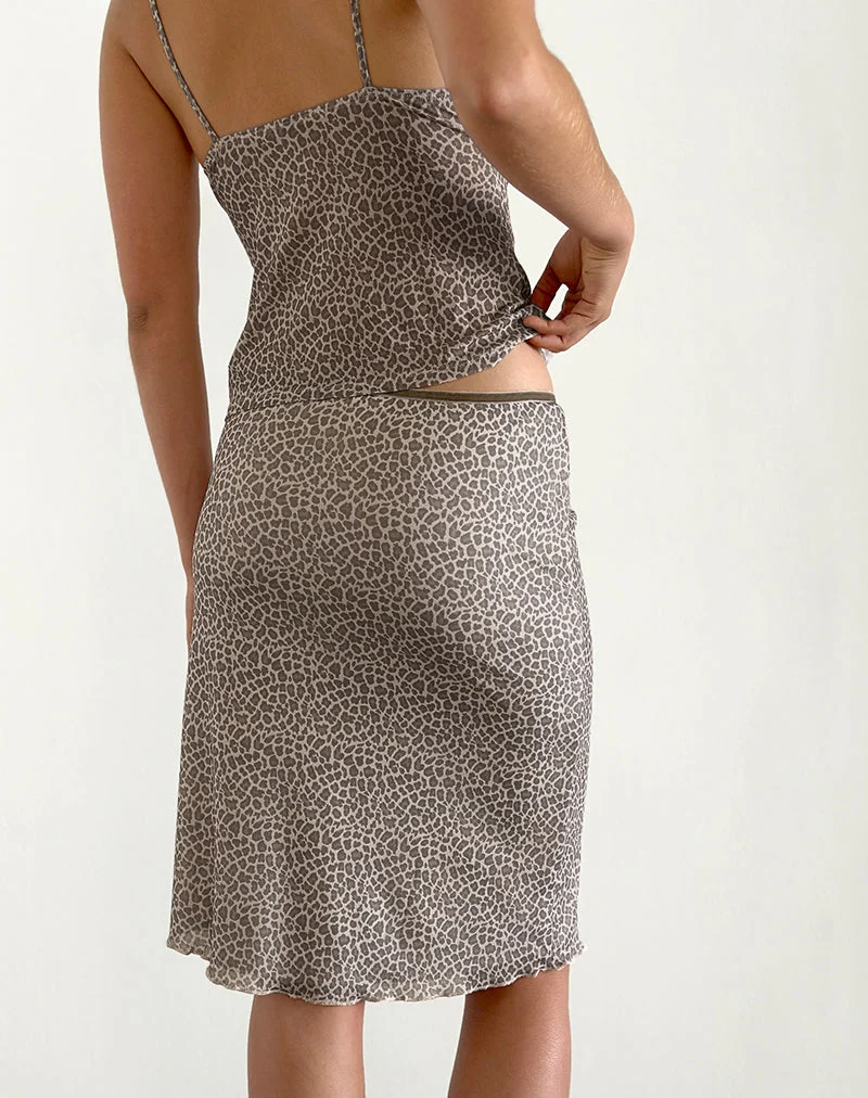 Rajuli Midirock in zierlichem Leopard Hellbraun