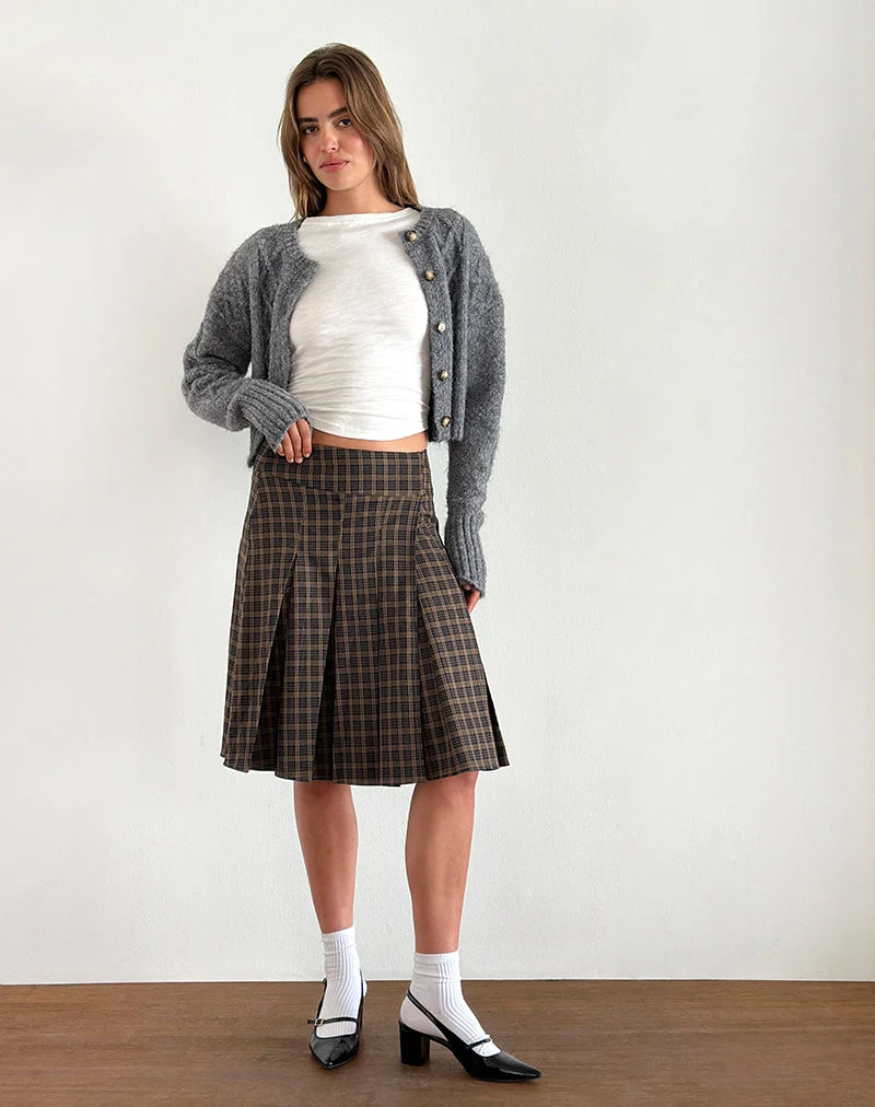 Vanka Midirock aus dunkelbraunem Karo