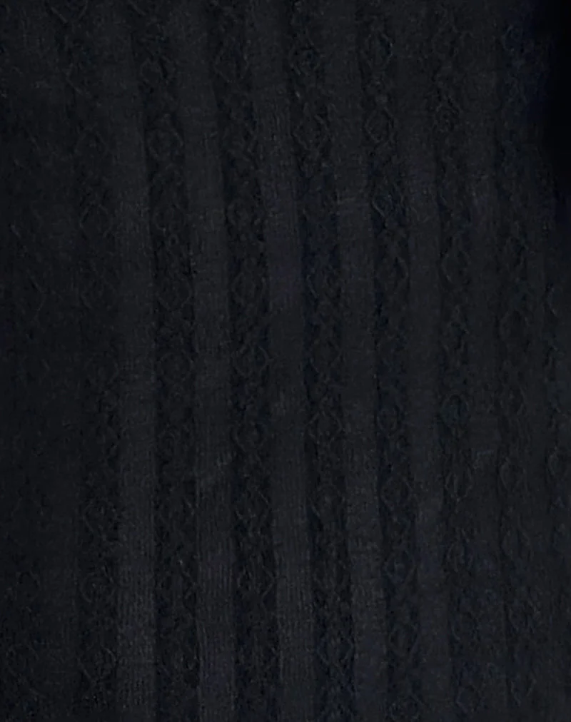 Zerrin Minikleid aus strukturierter Spitze Schwarz