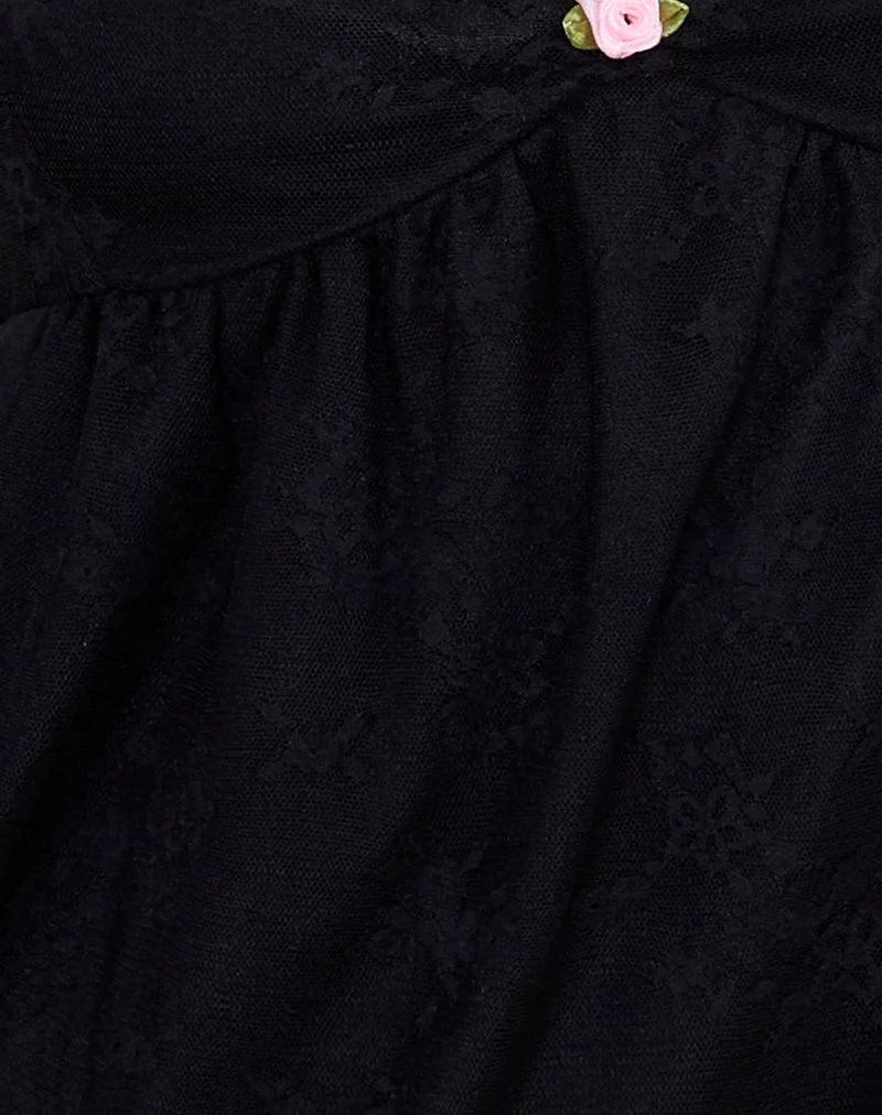 Mavisha Minikleid aus Chiffonspitze Schwarz