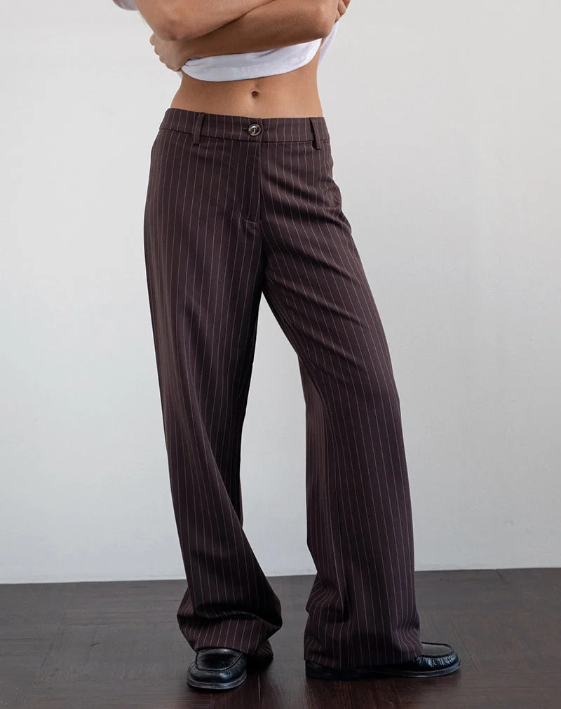 Tatina Smart Hose in Braun Nadelstreifen Tailoring