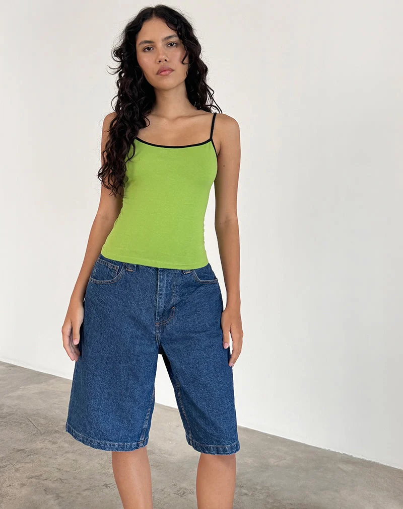 Solani Top in Wasabi mit schwarzer Bindung