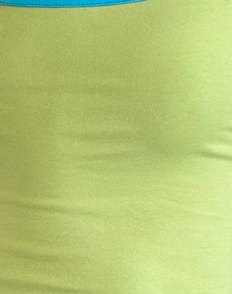Solani Top in Grün Banane mit blauem Einband