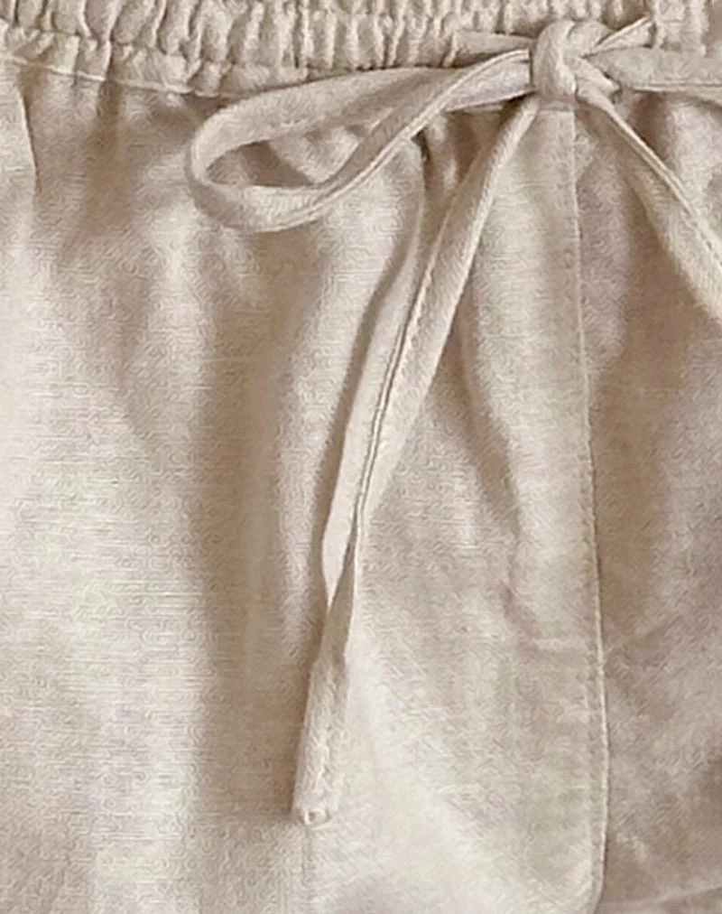 Nico Leinen Short in Ecru