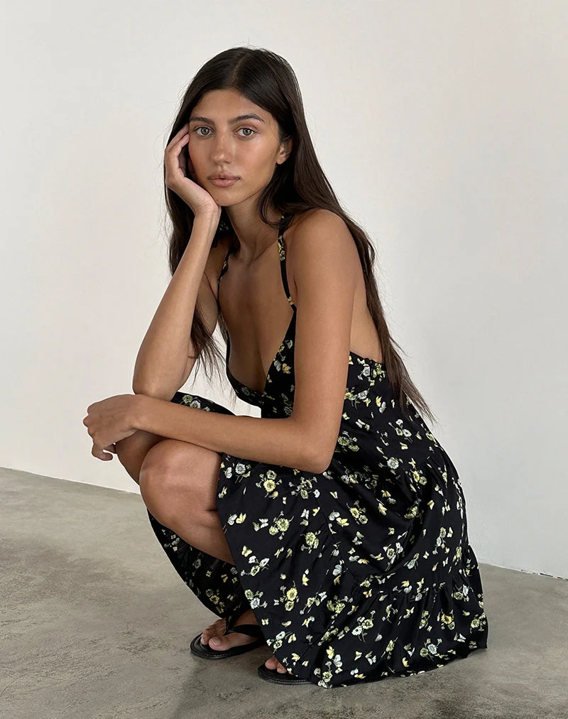 Siskana Minikleid aus Zitrone und Limone Schwarz