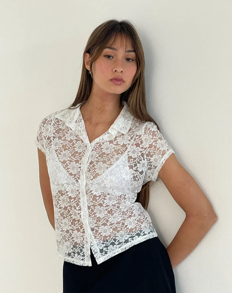 Mirah Spitze Top in Weiß