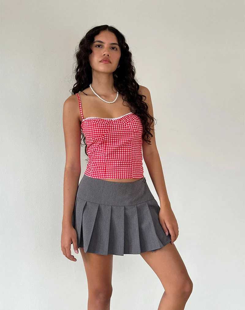 Leif Cami Top aus roter Gingham