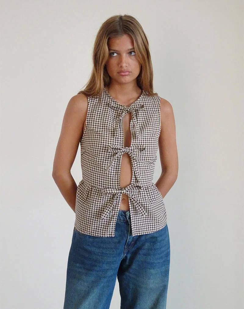 Kayvata Top in Mini Gingham Braun