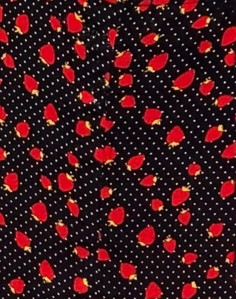 Sima Midirock in Erdbeere Polka Schwarz