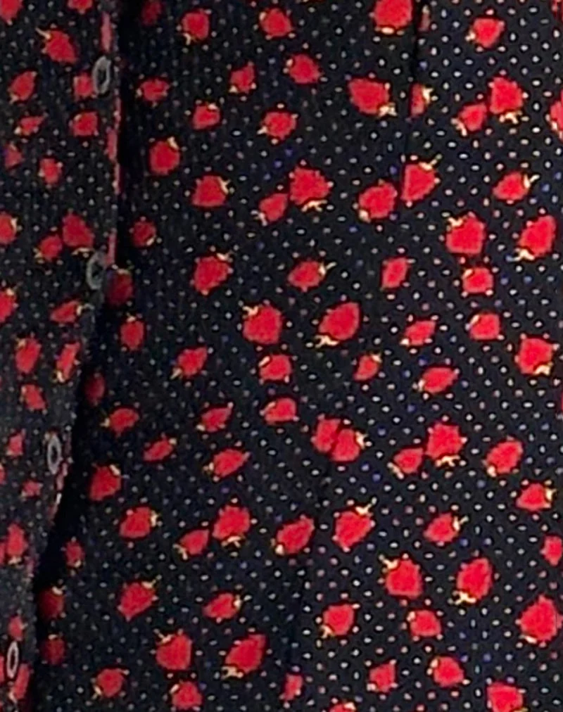 Holmana Minikleid in Strawberry Polka Schwarz