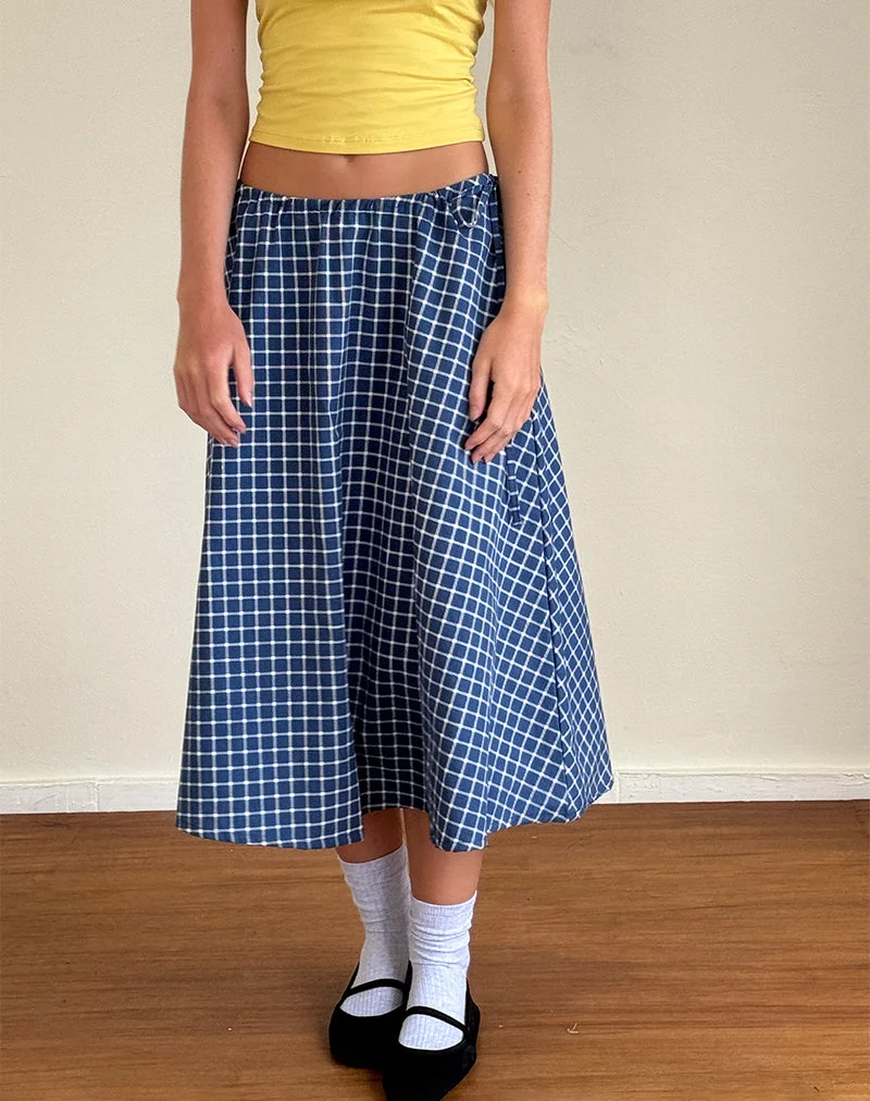 Takara Midirock aus navyfarbener Tartan-Popeline