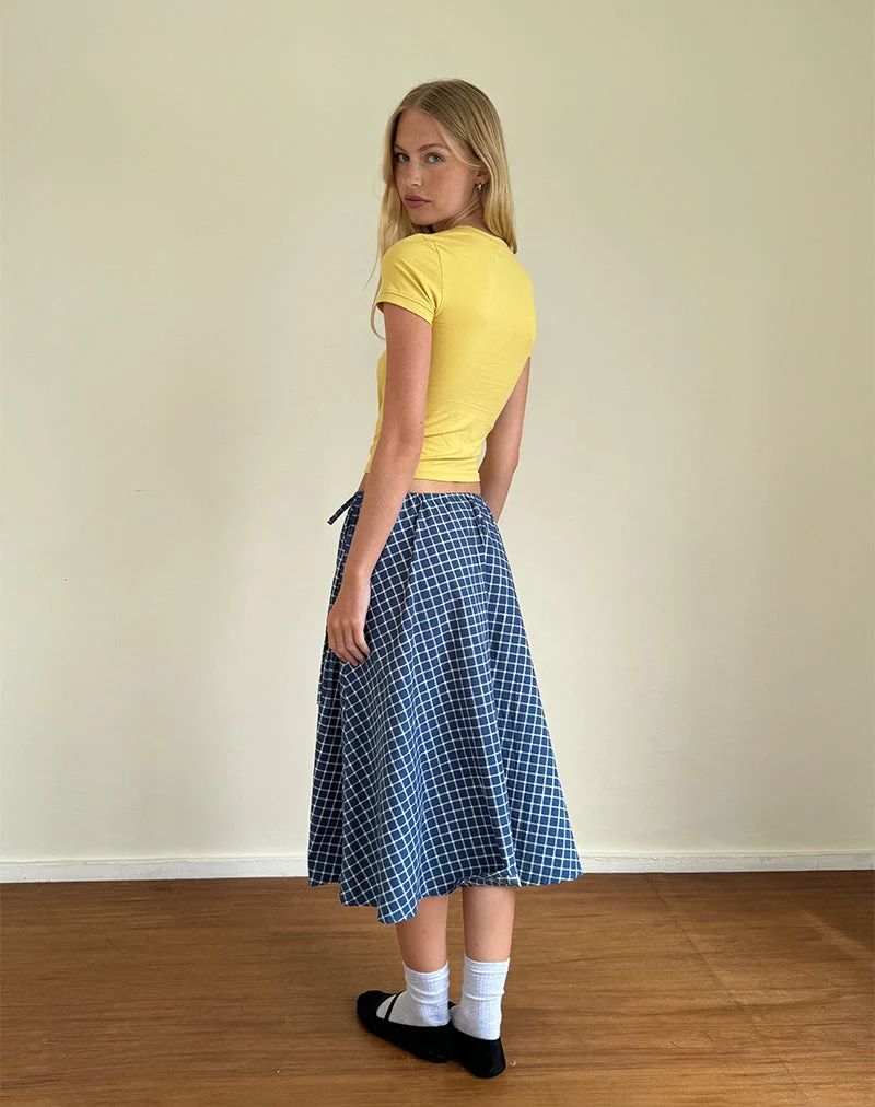 Takara Midirock aus navyfarbener Tartan-Popeline