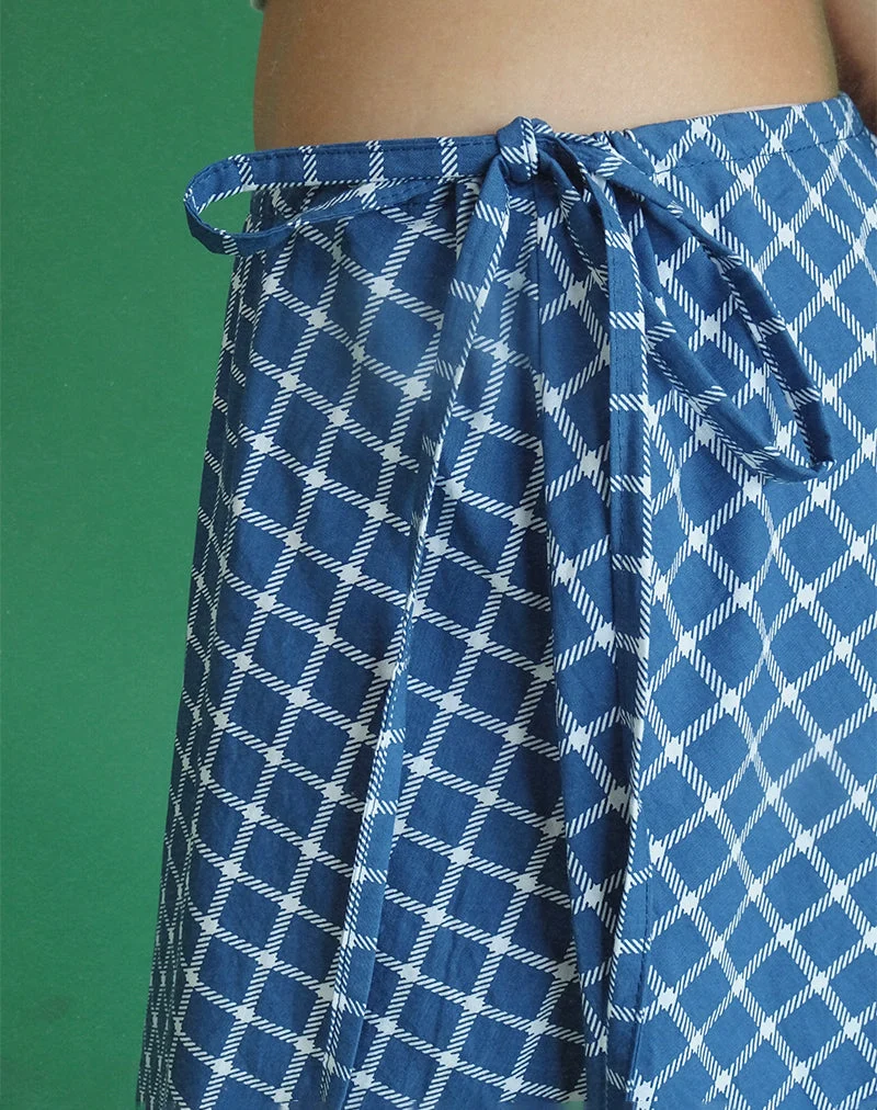 Takara Midirock aus navyfarbener Tartan-Popeline