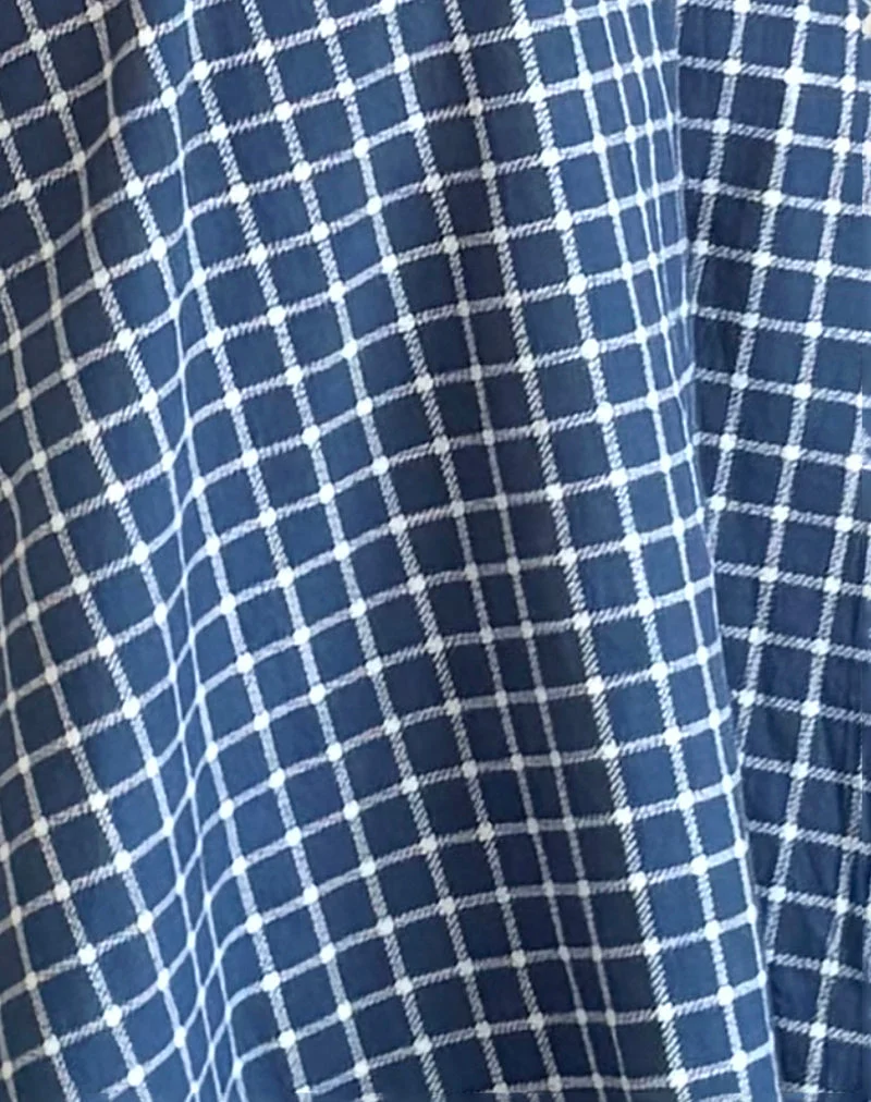 Takara Midirock aus navyfarbener Tartan-Popeline