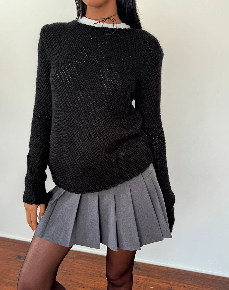 Ranvir Strickpullover in Schwarz
