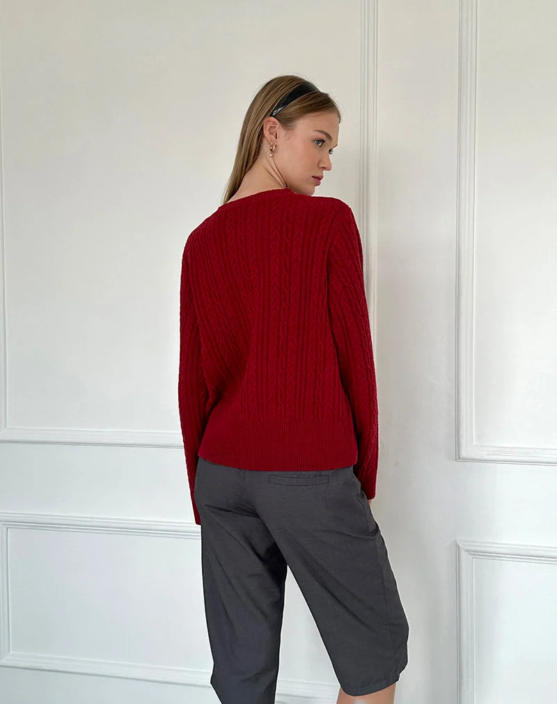 Bavana Strickjacke in Tiefrot
