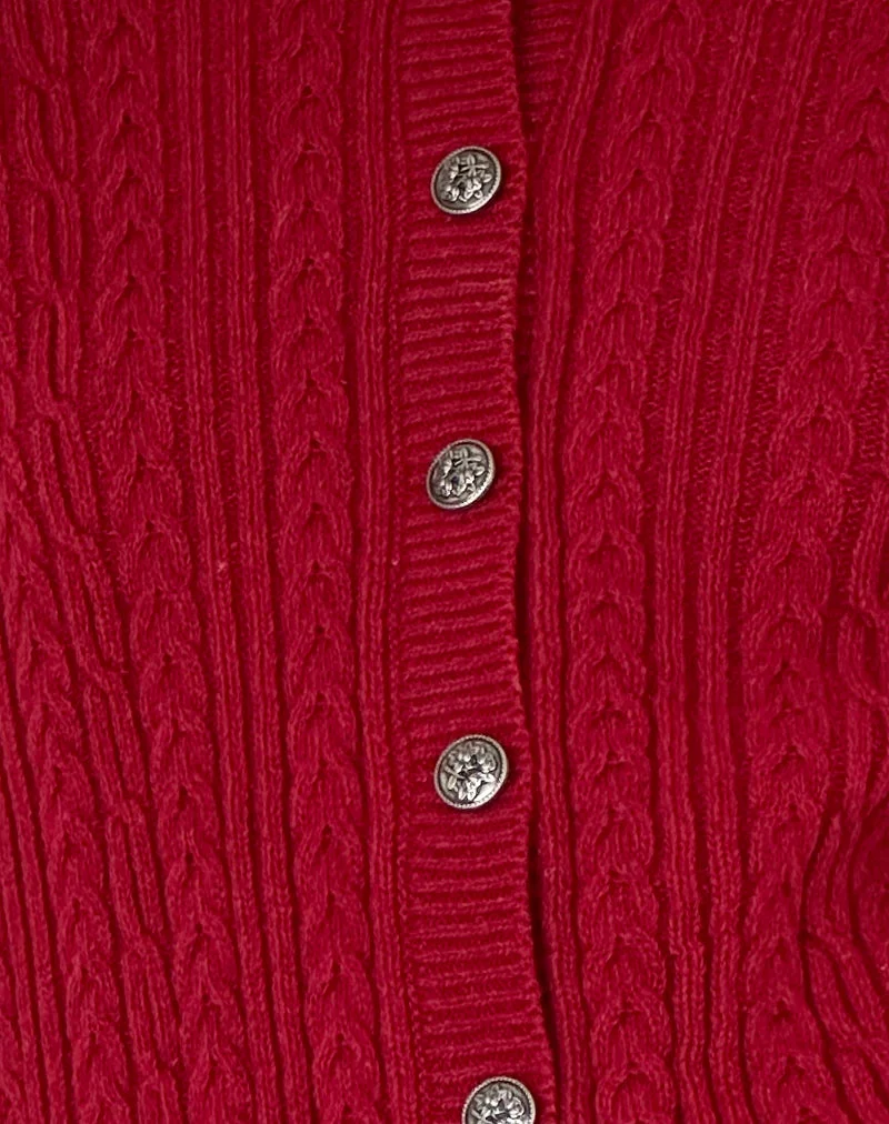 Bavana Strickjacke in Tiefrot