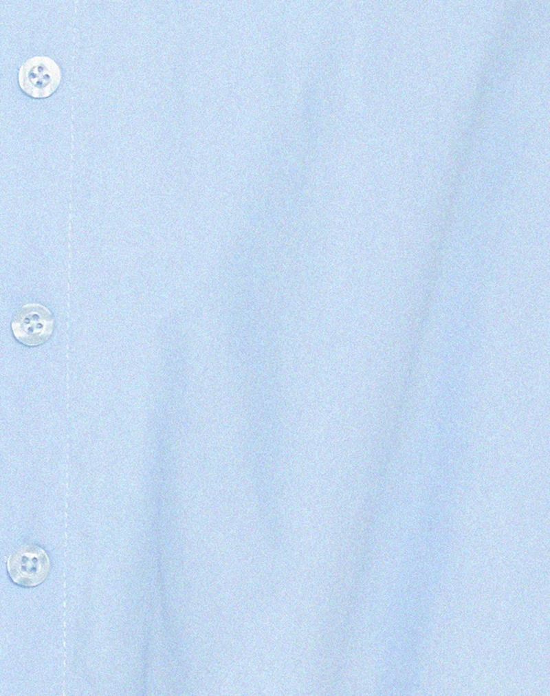 Mavis Button Up Hemd aus Popeline Himmelblau