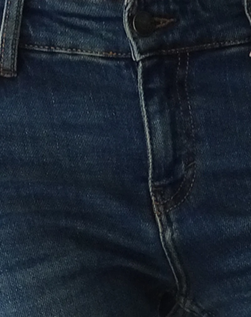 Low Rise Bootleg Jeans in Mid Vintage Blau