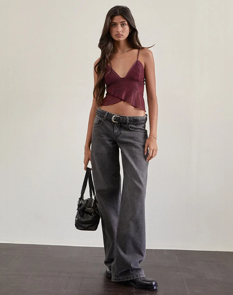 Cojira Mesh Butterfly Top in Burgund Paisley Tonal