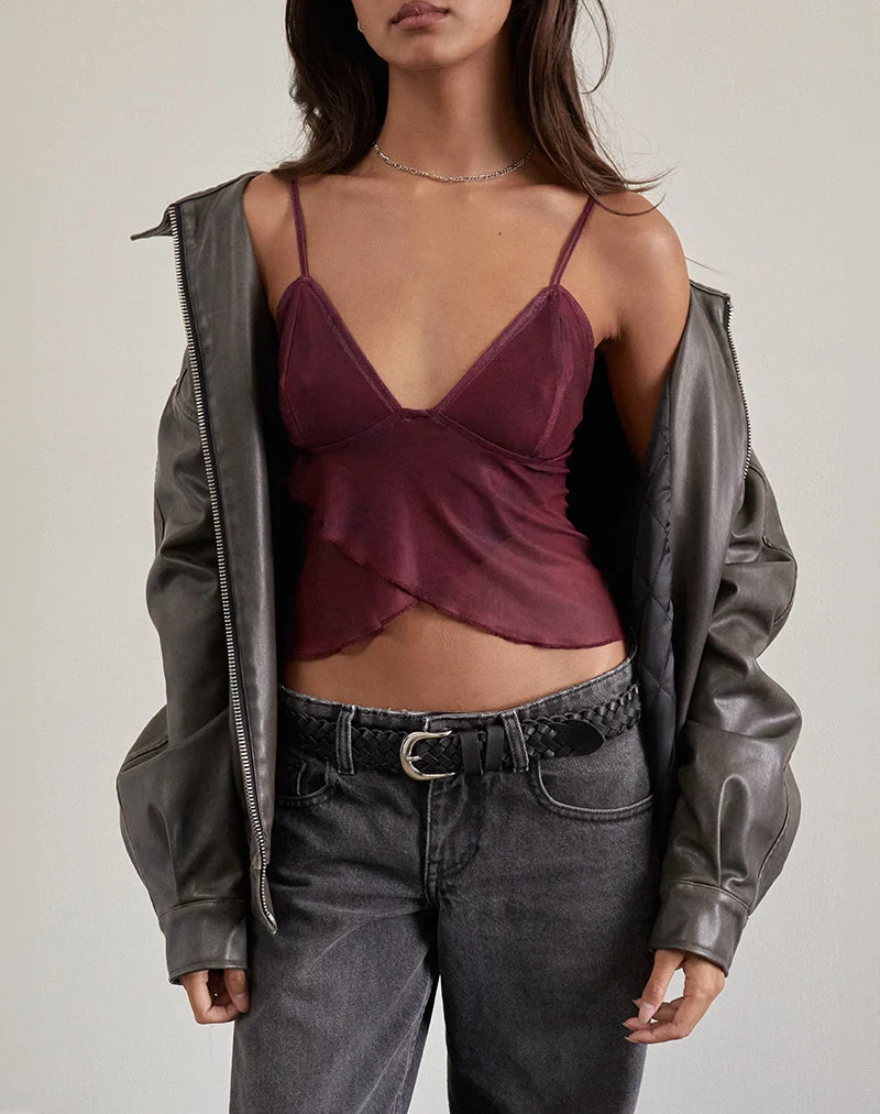 Cojira Mesh Butterfly Top in Burgund Paisley Tonal
