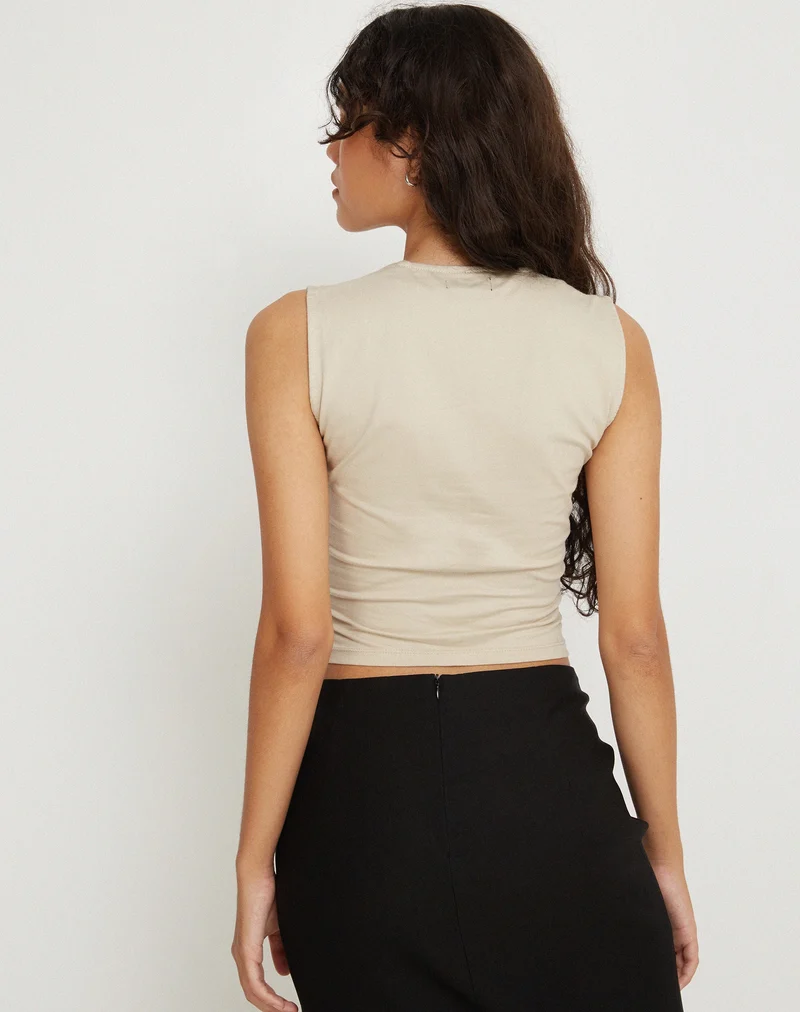Jinsu Crop Top aus Lycra Kokosnuss-Milch