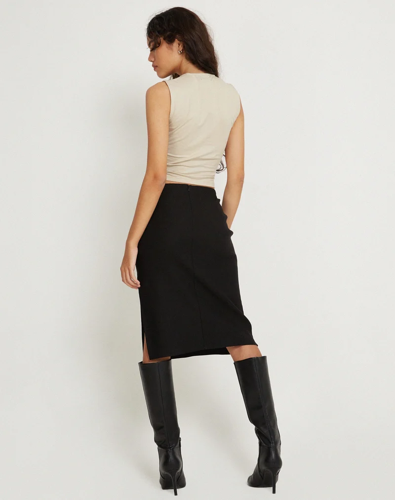 Jinsu Crop Top aus Lycra Kokosnuss-Milch