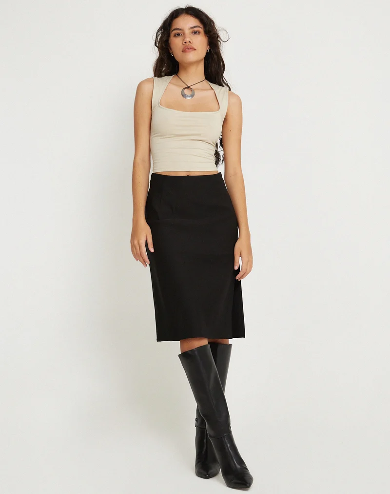 Jinsu Crop Top aus Lycra Kokosnuss-Milch