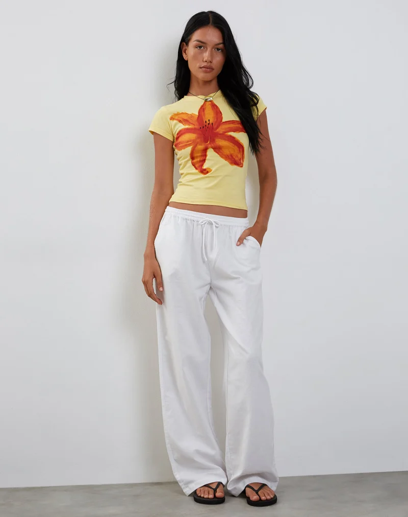 Tiona Baby Tee in Limonade mit Sommerblumenprint