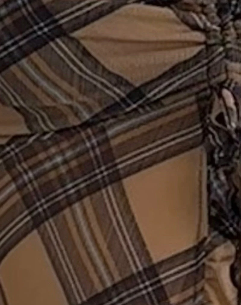 Jaraga Butterfly Top in braunem Karo