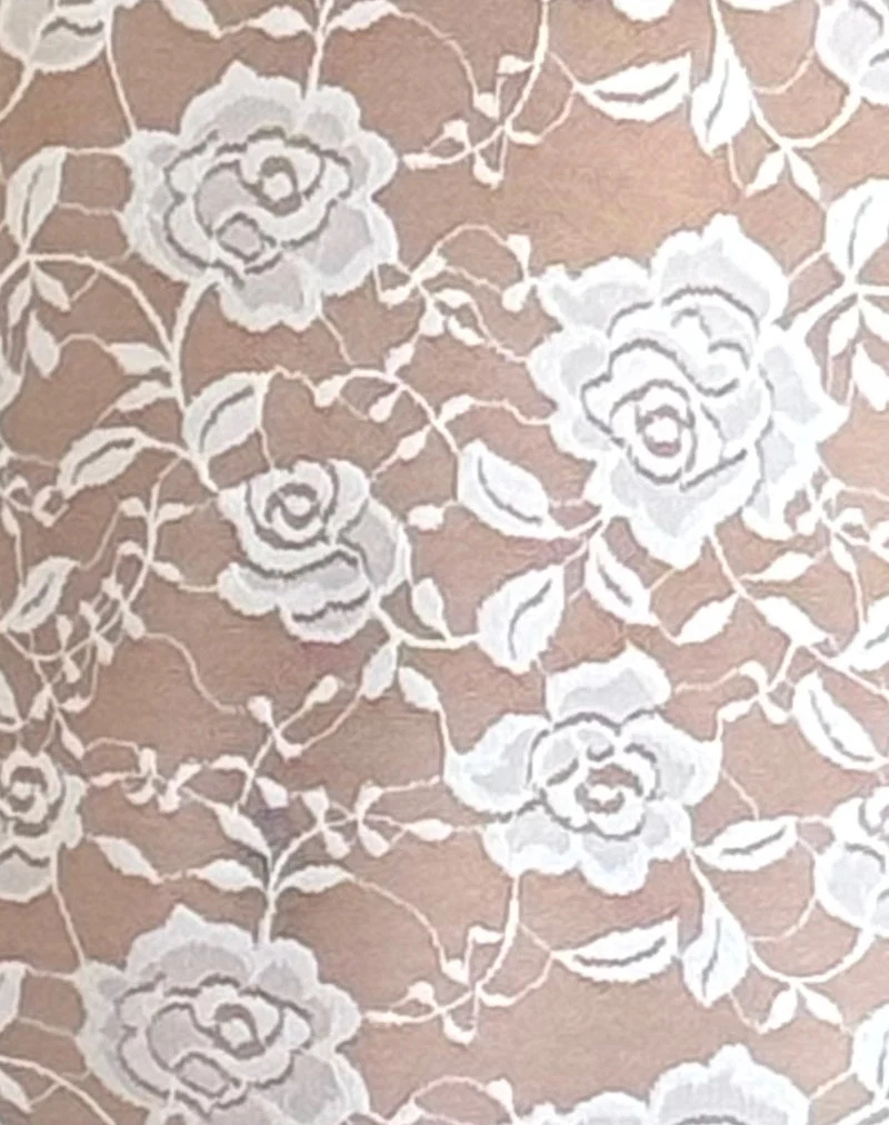 Monlo Ungefüttertes Top aus elfenbeinfarbener Big Rose Spitze