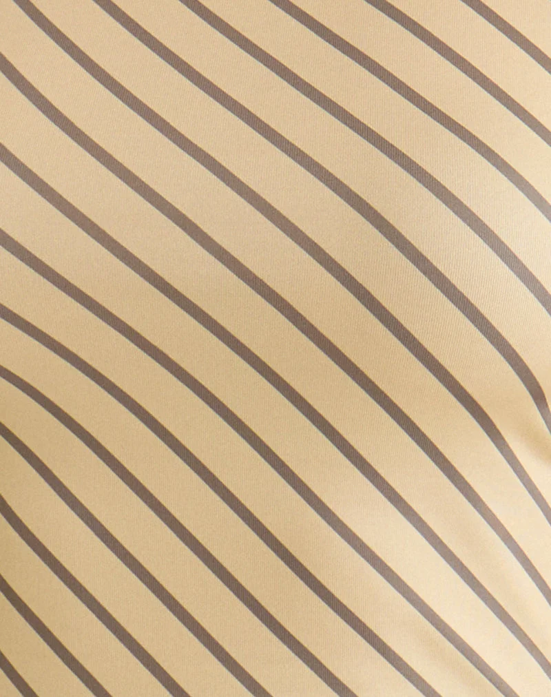 Nova Slinky Top in Gelb mit diagonalen Streifen